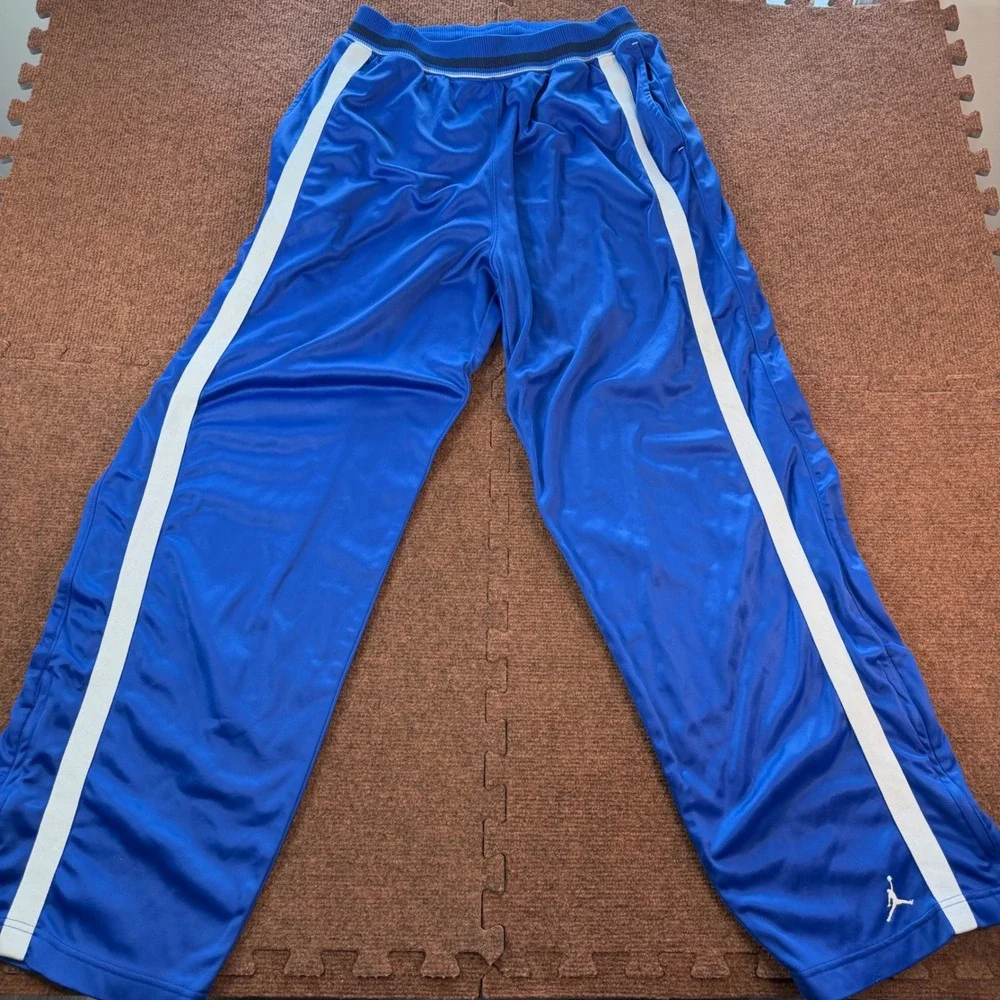 A+ Jordan Mens Royal Blue White Stripe Track Pants XL Jumpman Warm Up Trousers